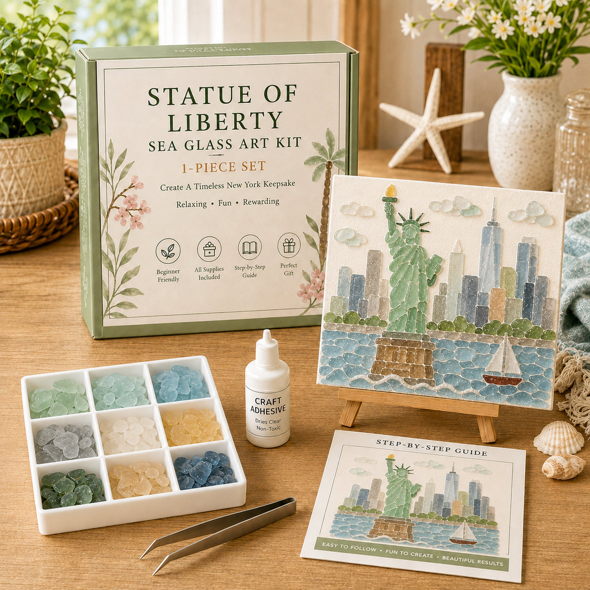 ๐ American Landmarks Sea Glass Art Kit