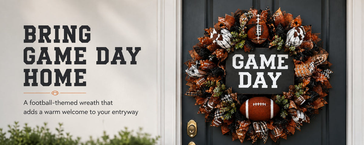 🔥Limited Time🏈 Handmade Style Football Wreath – Add Game Day Energy To Your Home