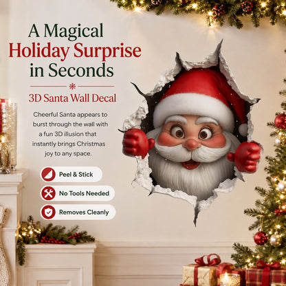 🔥Last Day 49% OFF-Creative 3D Christmas Santa Wall Sticker