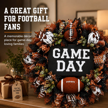 🔥Limited Time🏈 Handmade Style Football Wreath – Add Game Day Energy To Your Home