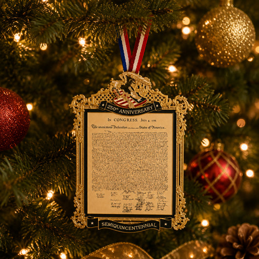 🇺🇸 Declaration of Liberty 250th Anniversary Decoration – Patriotic Christmas Keepsake Ornament & Historic Home Décor