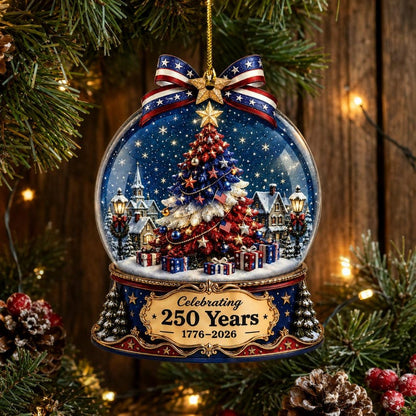 🔥LIMITED TIME 49% OFF!🔥🎄 US 250th Anniversary Christmas Ornament, 6 Vintage American Flag Styles