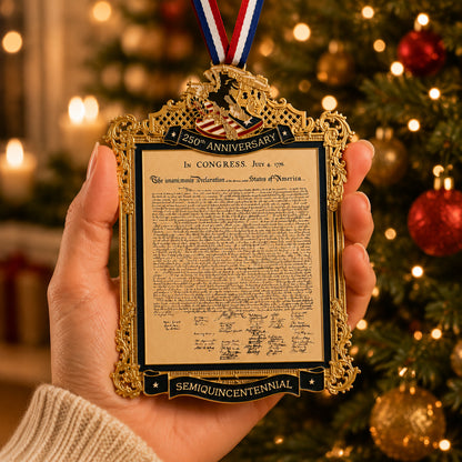 🇺🇸 Declaration of Liberty 250th Anniversary Decoration – Patriotic Christmas Keepsake Ornament & Historic Home Décor