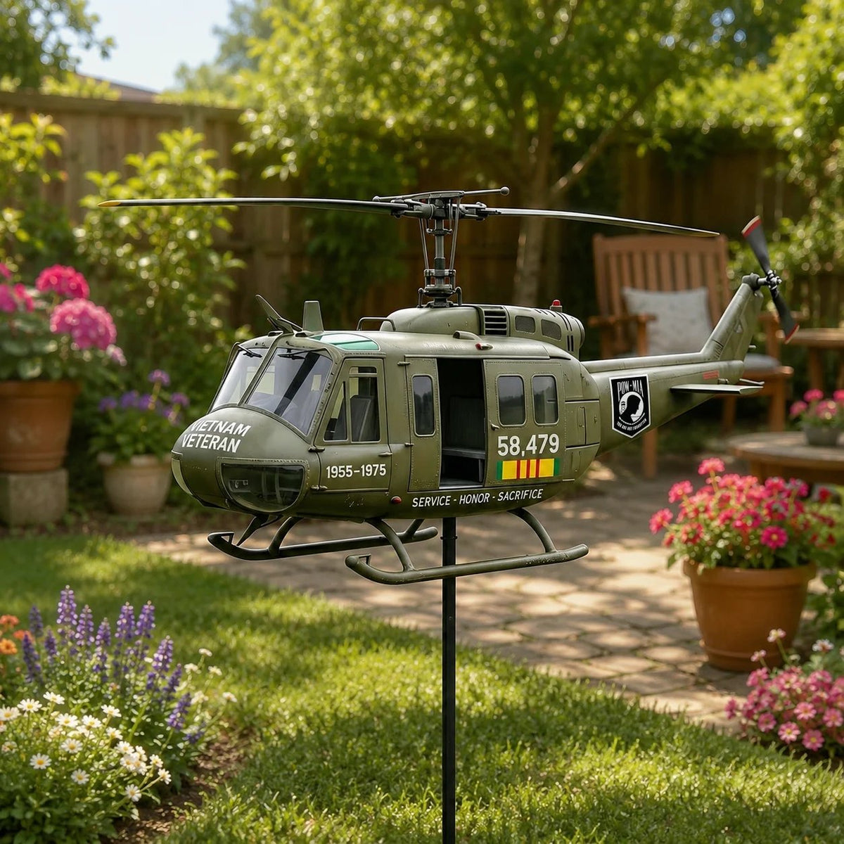 🎖️Vietnam Veteran UH-1 Helicopter Wind Spinner- ✈️Buy 2 Free Shipping Today!