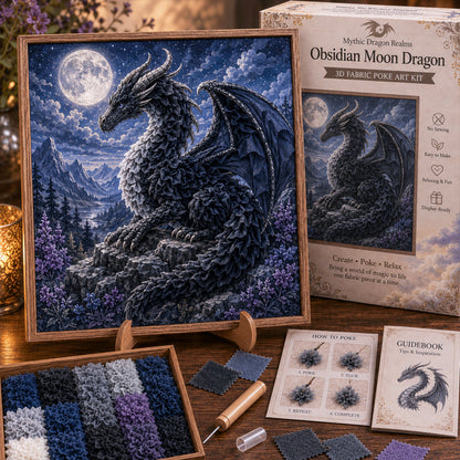 🐉✨ Mythic Dragon Realms 3D Fabric Poke Art Kit🔥