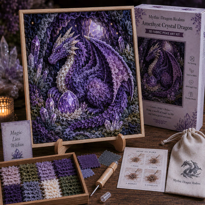 🐉✨ Mythic Dragon Realms 3D Fabric Poke Art Kit🔥