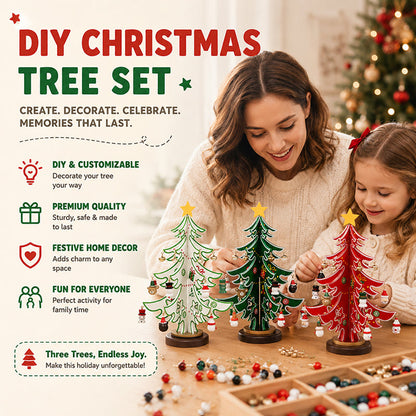 🎄 DIY Wooden Christmas Tree Ornament Set