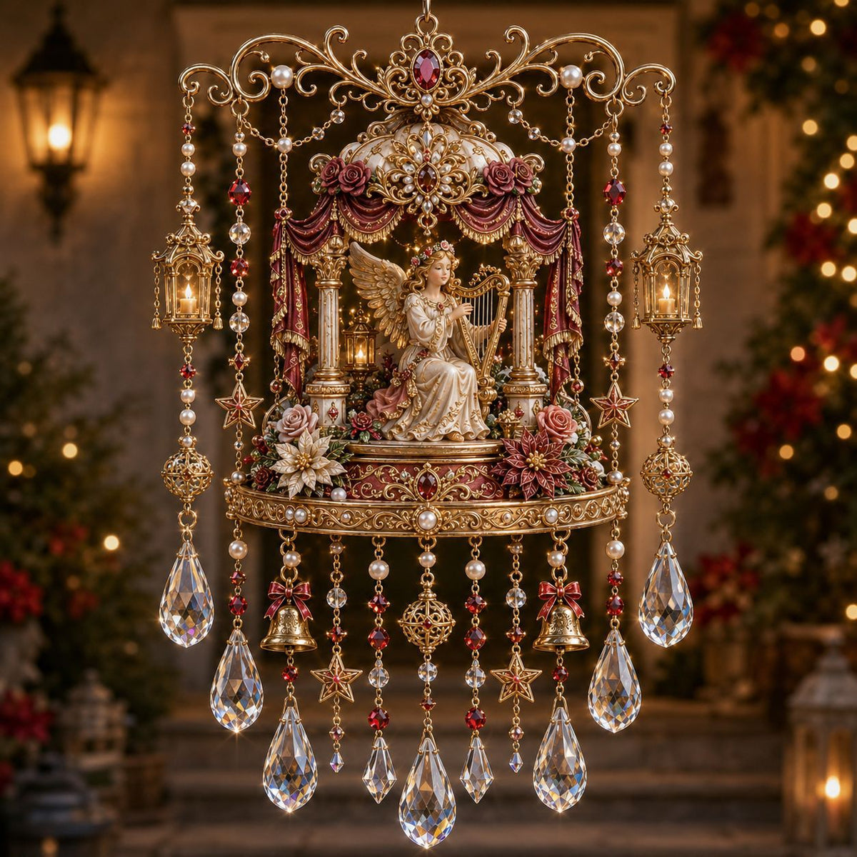 🎄 Limited-Time 49% OFF – Christmas Wind Chime with Crystal Drops🔔