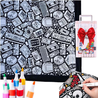 ✨Last Day 49% OFF🎨DIY Coloring Blanket with Markers🎁Perfect Gift For Family & Friends