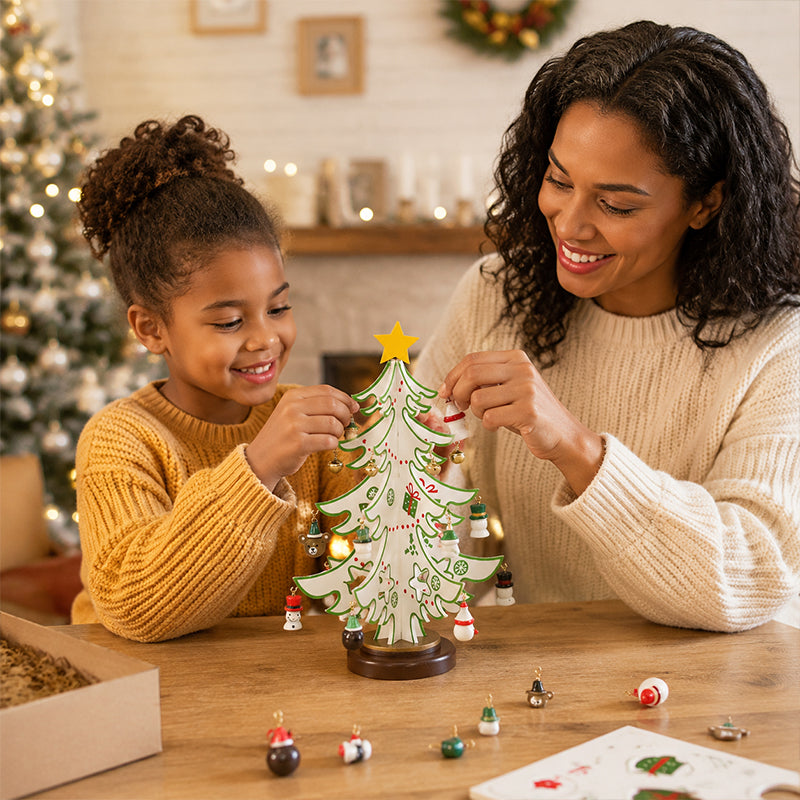 🎄 DIY Wooden Christmas Tree Ornament Set