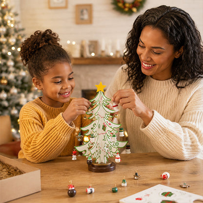 🎄 DIY Wooden Christmas Tree Ornament Set