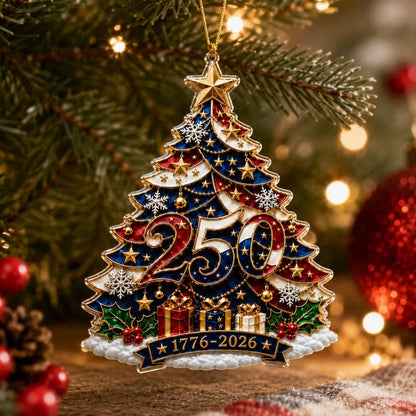 🔥LIMITED TIME 49% OFF!🔥🎄 US 250th Anniversary Christmas Ornament, 6 Vintage American Flag Styles