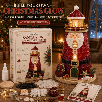 🎄 DIY Lighted Christmas Sea Glass-Style Lighthouse Kit — Create your own glowing holiday magic! ✨🕯️