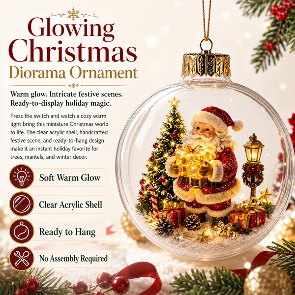 🔥LAST DAY 50% OFF - 🎄Glowing Christmas Diorama Ornament – A Tiny Winter World in Your Hands