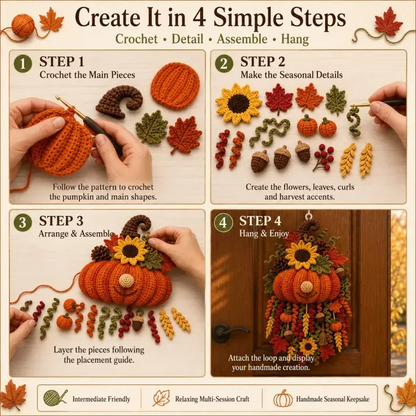 🔥LAST DAY 50% OFF - 🧶 DIY Seasonal 3D Crochet Door Hanger Kit Collection | Coordinated Yarn, Filling, Accessories & Step-by-Step Instructions Included 💕