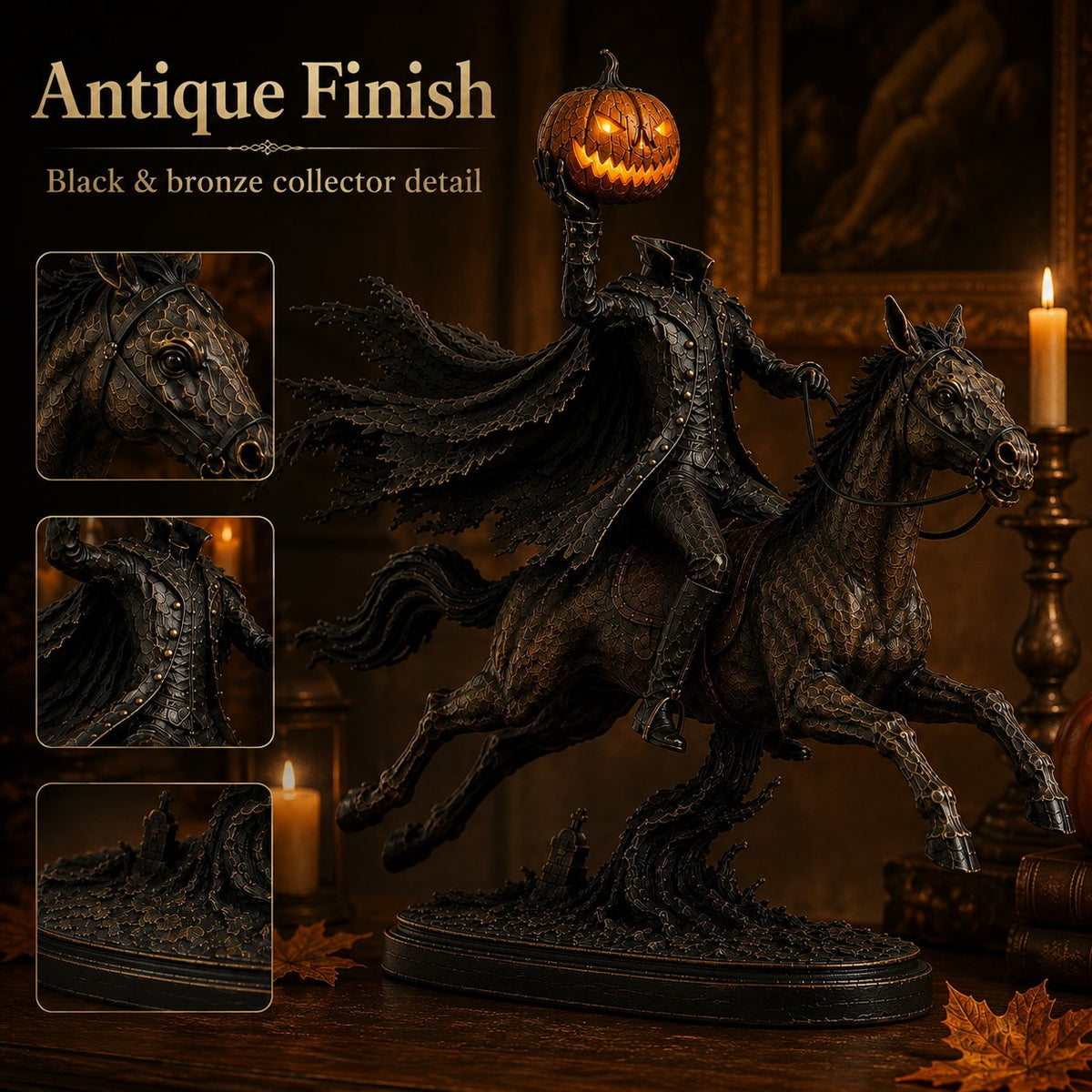 ⏰Limited Stock 60% OFF🎃🏇Midnight Chase Headless Horseman Statue