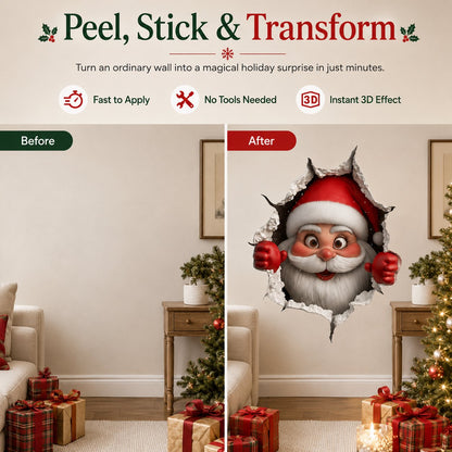 🔥Last Day 49% OFF-Creative 3D Christmas Santa Wall Sticker