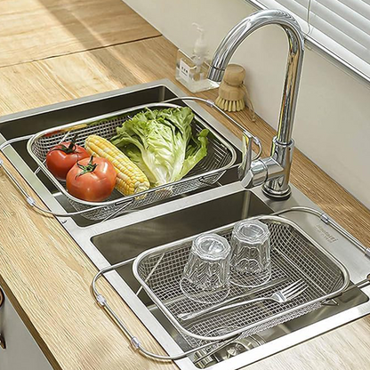 🍽️ 49% OFF NOW! 🧺 Stainless Steel Telescopic Drainer Basket