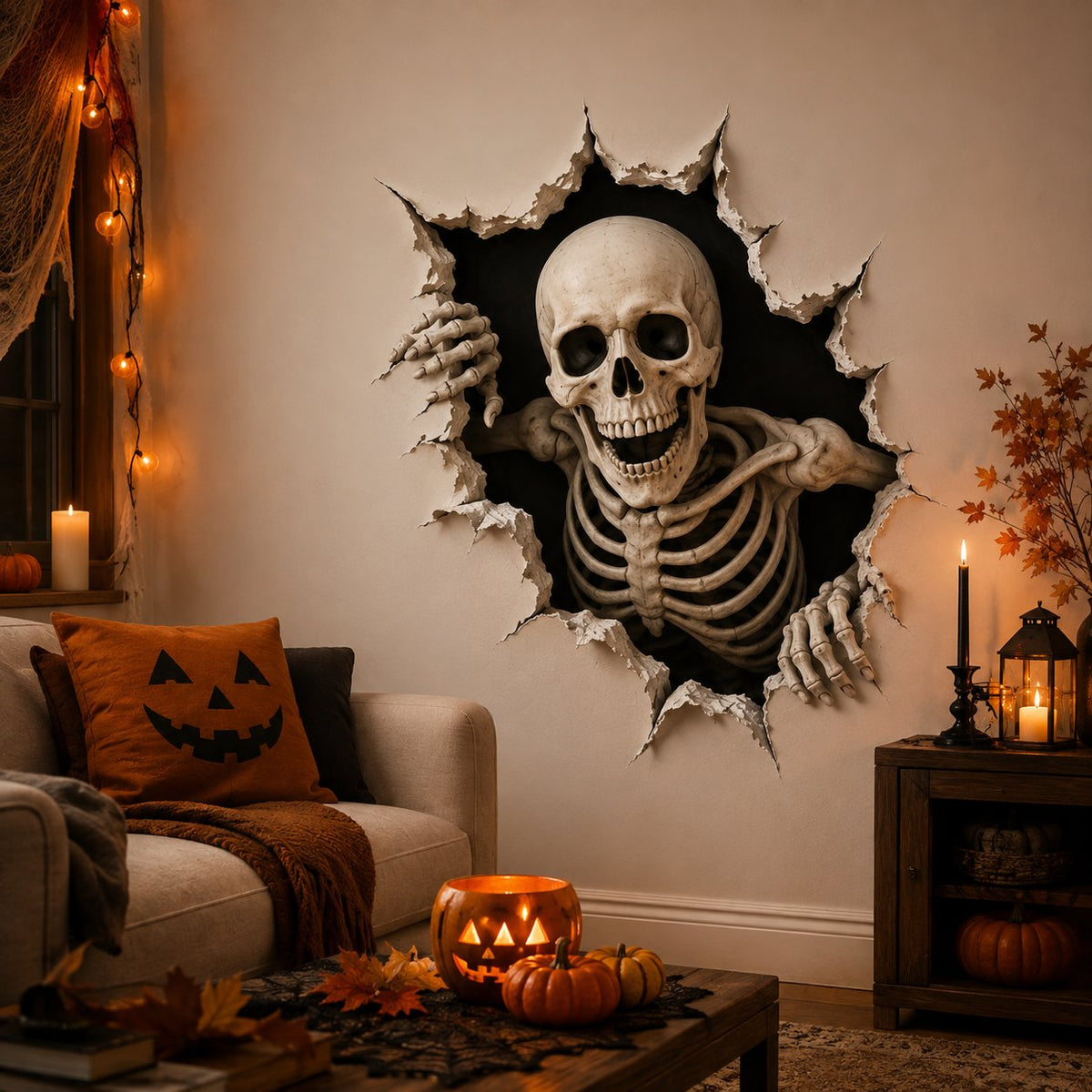 🔥Halloween Break-In 3D Wall Decals