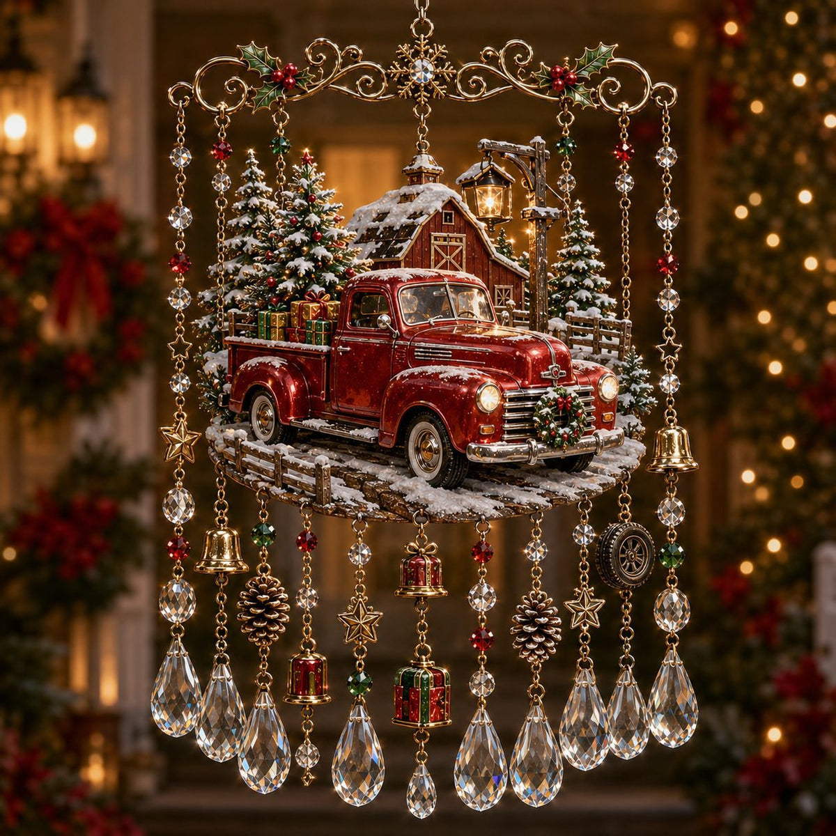 🎄 Limited-Time 49% OFF – Christmas Wind Chime with Crystal Drops🔔