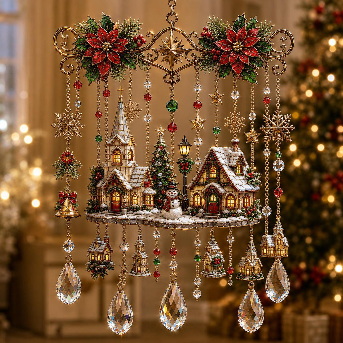 🎄 Limited-Time 49% OFF – Christmas Wind Chime with Crystal Drops🔔