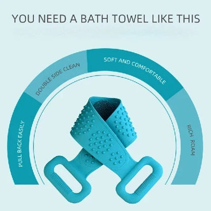 🛁Limited-Time 50% OFF💦Silicone Bath Brush Double-Sided Exfoliating Back Scrubber