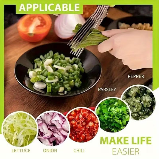 5-Blade Stainless Steel Herb & Kitchen Scissors🔥BUY 1 GET 1 FREE🎁