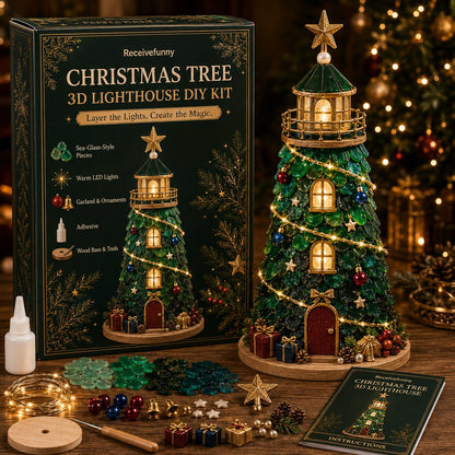 🎄DIY Lighted Christmas Character Sea Glass-Style Lighthouse Kit Collection  💕