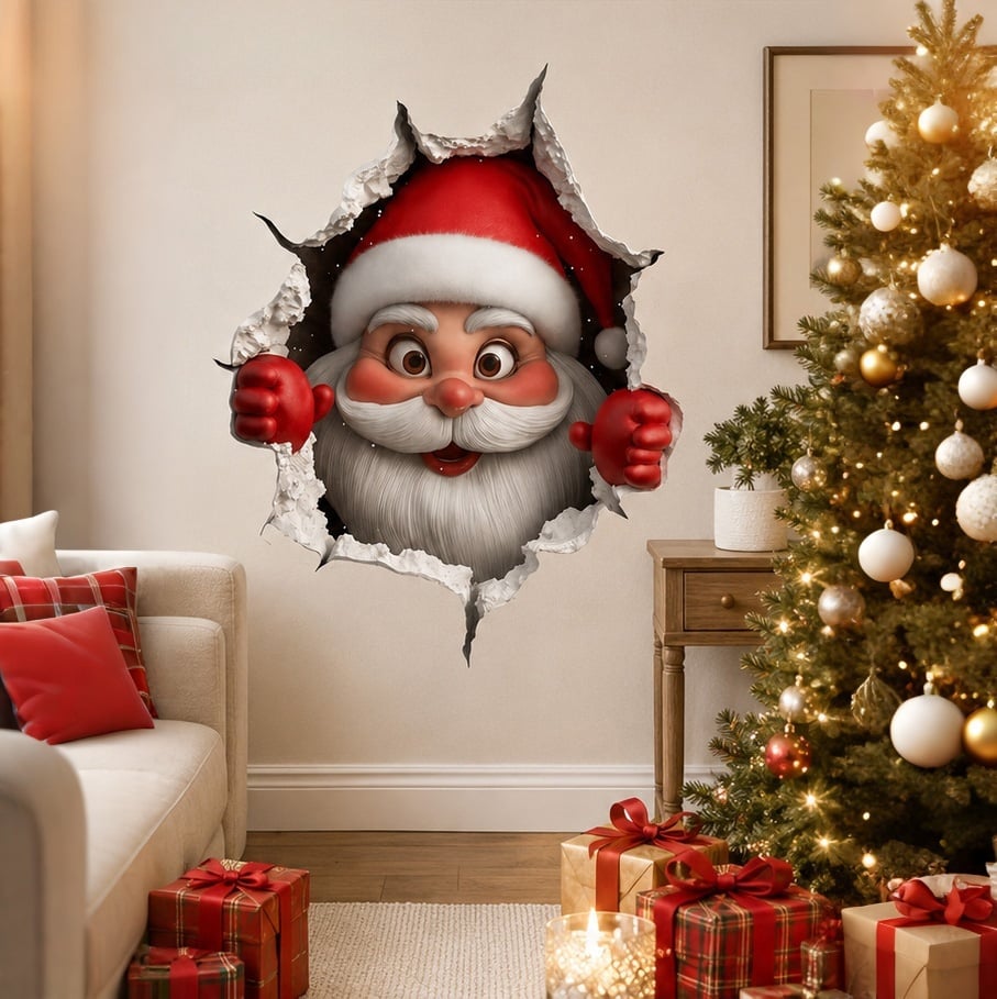 🔥Last Day 49% OFF-Creative 3D Christmas Santa Wall Sticker