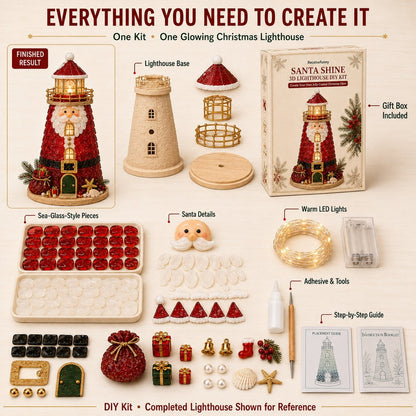 🎄 DIY Lighted Christmas Sea Glass-Style Lighthouse Kit — Create your own glowing holiday magic! ✨🕯️