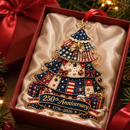 🔥LIMITED TIME 49% OFF!🔥🎄 US 250th Anniversary Christmas Ornament, 6 Vintage American Flag Styles
