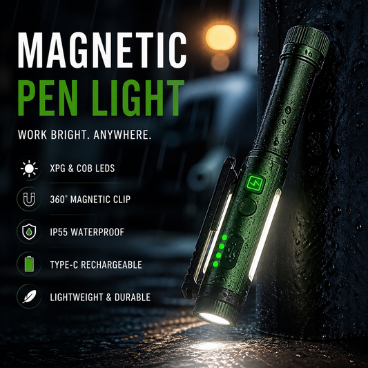 🔦🔥Must-Have Tool! Multifunctional Pen-Shaped Strong Magnetic Work Light – Rotatable Pen-Style Flashlight with Strong Magnetic Base, Hands-Free Lighting for Work & Outdoor