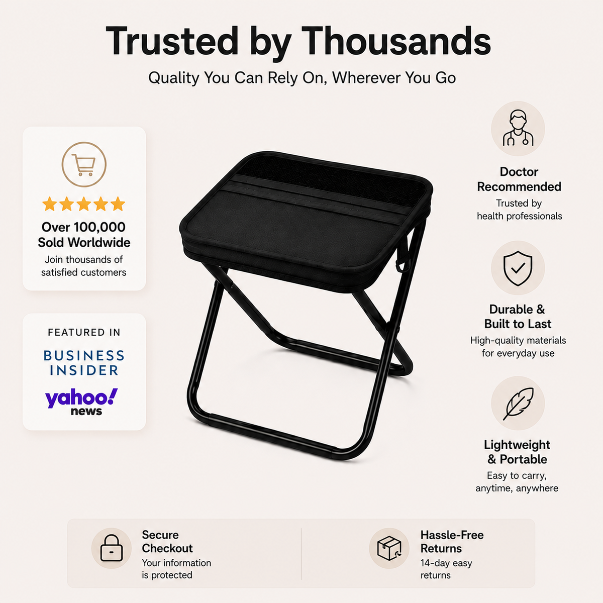 Pocket Chair👜Foldable Backpack Stool
