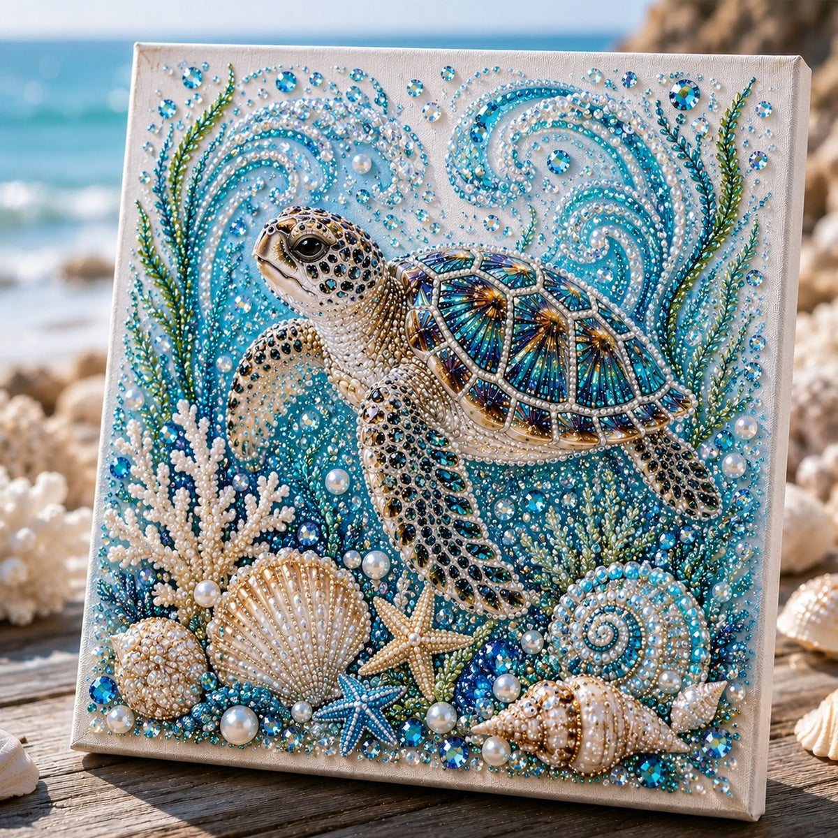 🔥 Last Day 49% OFF - 🌊✨ Ocean Theme Pearl Art DIY Kit – Relaxing DIY Craft to Create Stunning Coastal Artwork (📦Buy 2 Free Shipping)
