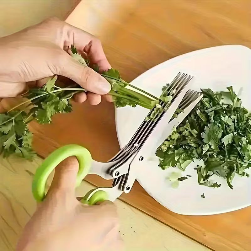 5-Blade Stainless Steel Herb & Kitchen Scissors🔥BUY 1 GET 1 FREE🎁