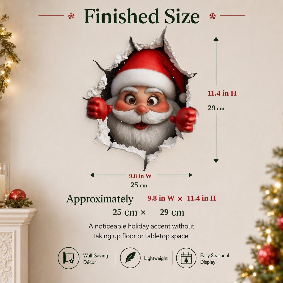 🔥Last Day 49% OFF-Creative 3D Christmas Santa Wall Sticker