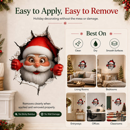 🔥Last Day 49% OFF-Creative 3D Christmas Santa Wall Sticker
