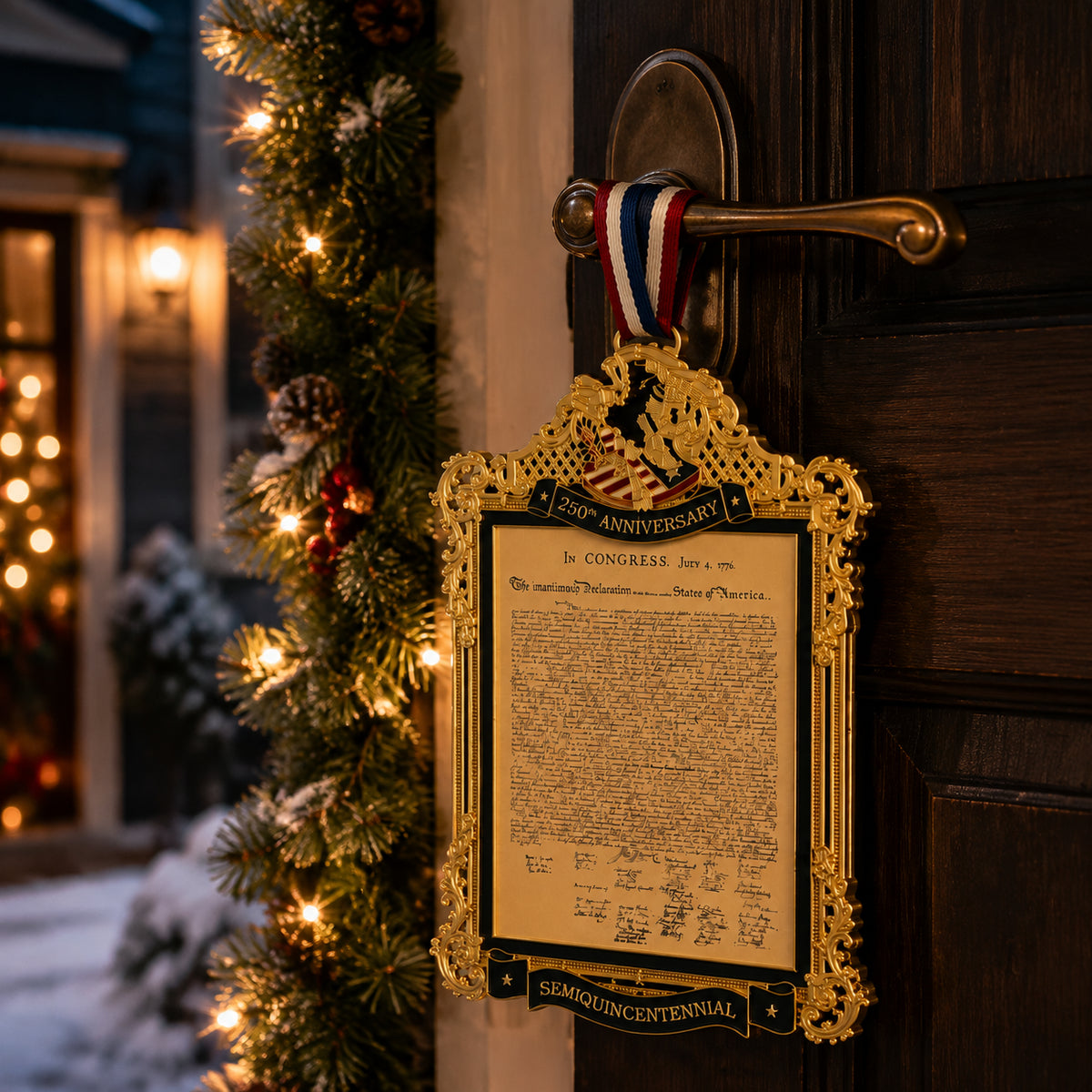 🇺🇸 Declaration of Liberty 250th Anniversary Decoration – Patriotic Christmas Keepsake Ornament & Historic Home Décor