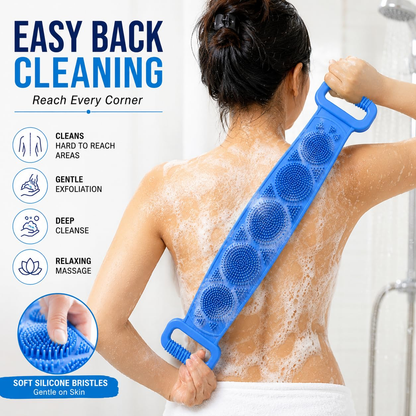 🛁Limited-Time 50% OFF💦Silicone Bath Brush Double-Sided Exfoliating Back Scrubber