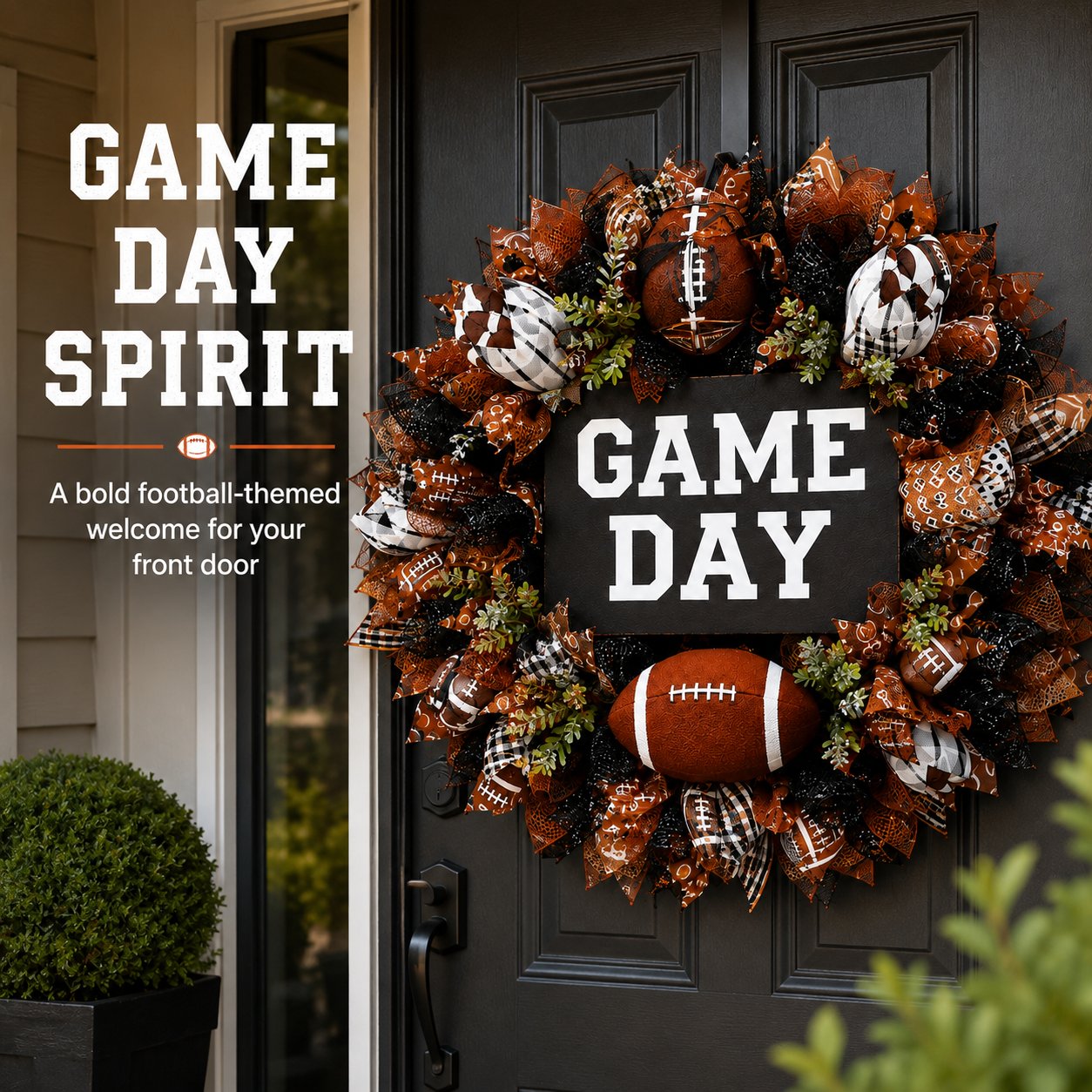 🔥Limited Time🏈 Handmade Style Football Wreath – Add Game Day Energy To Your Home