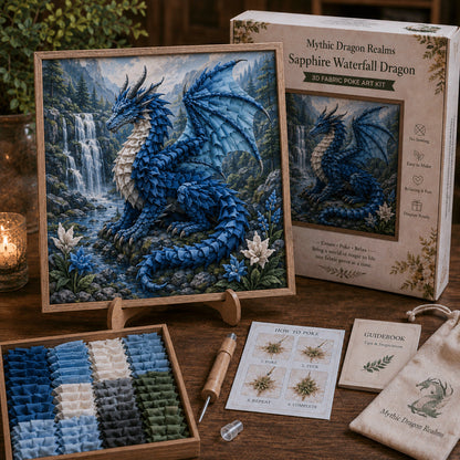 🐉✨ Mythic Dragon Realms 3D Fabric Poke Art Kit🔥
