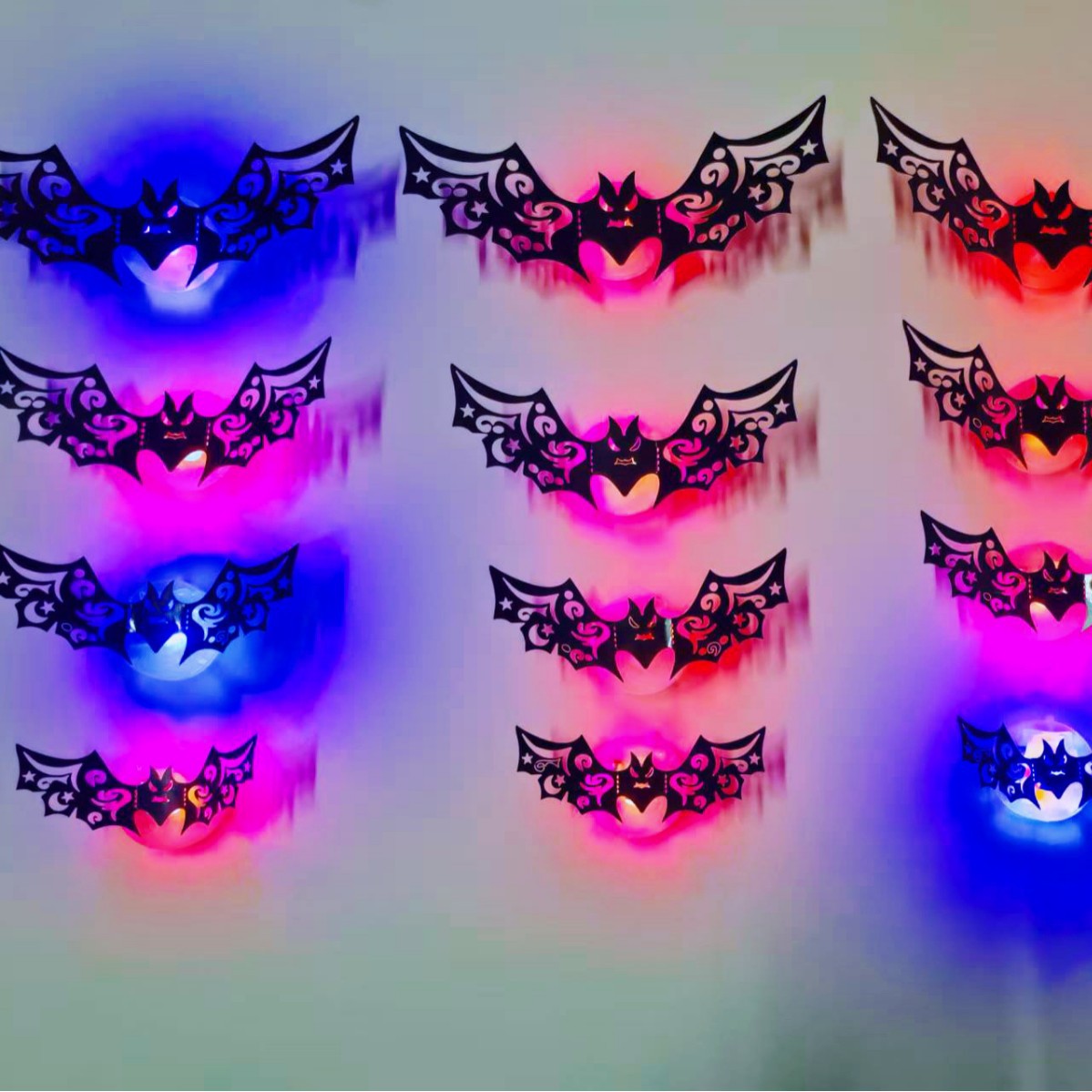 🦇Hollow Bat Night Light——Halloween Decorations Wall Stickers 3D Pumpkin Stickers