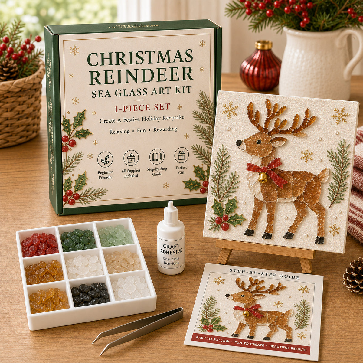 🎄 Christmas Sea Glass Art Kit
