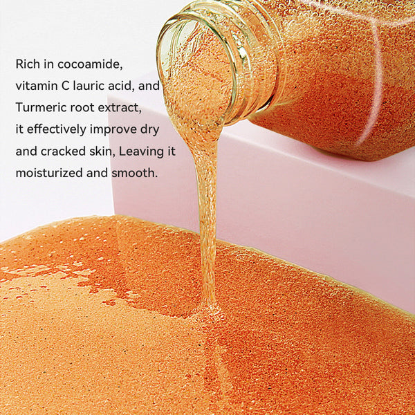 Gentle exfoliation and brightening close up on skin