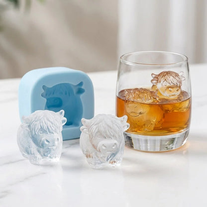 🐮 Mini Highland Cow Ice Cube Mold – Cute 3D Ice for Drinks, Parties & Gifts– UK Ready!