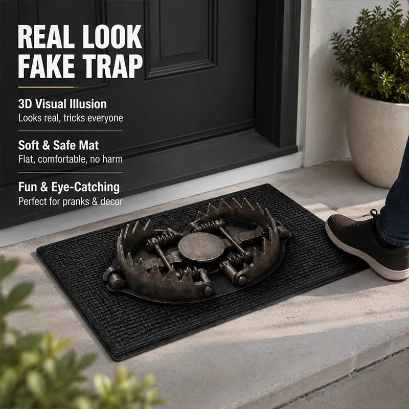 😂 Gotcha! 3D Bear Trap Illusion Doormat – Funny Prank Entry Mat