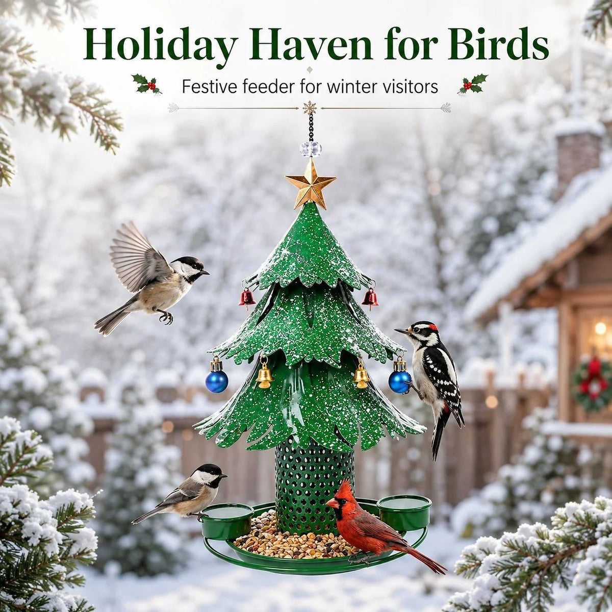 ✨HOT SALE 50% OFF-Christmas Tree Bird Feeder 🎄 Festive Backyard Holiday Decor