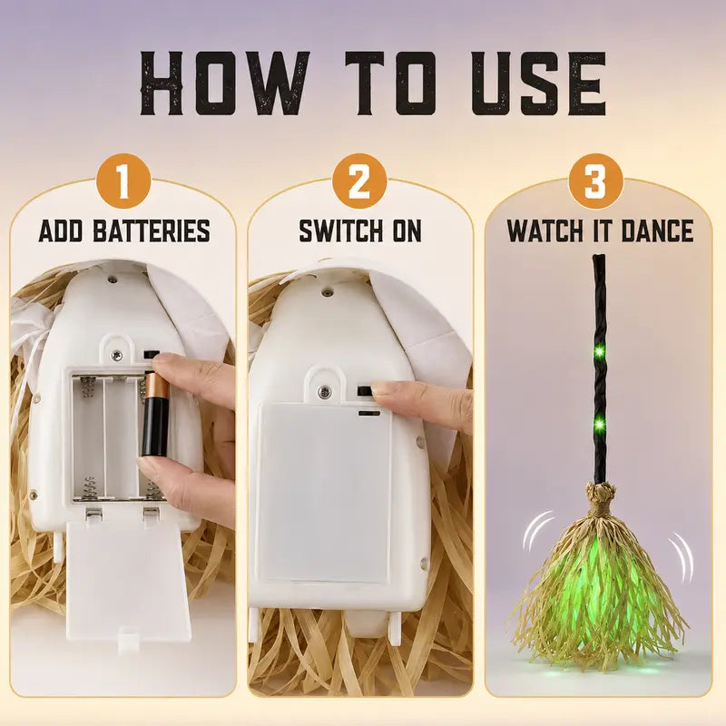 👻 Spooky Sounds & Dancing Magic Witch Broom 🧹✨🎃