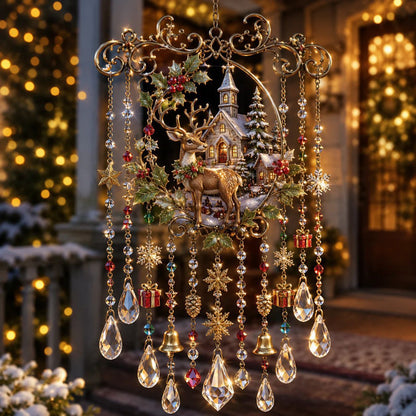 🎄 Limited-Time 49% OFF – Christmas Wind Chime with Crystal Drops🔔