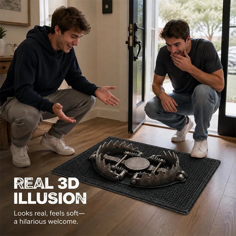 😂 Gotcha! 3D Bear Trap Illusion Doormat – Funny Prank Entry Mat